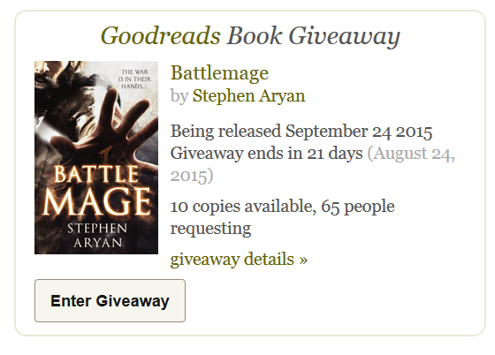 Goodreads Giveaway